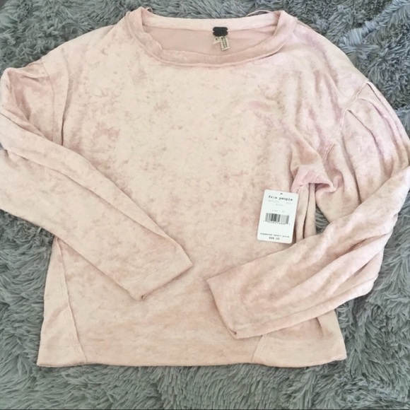 Free People Baby Pink Velvet Pullover - Picture 4 of 5